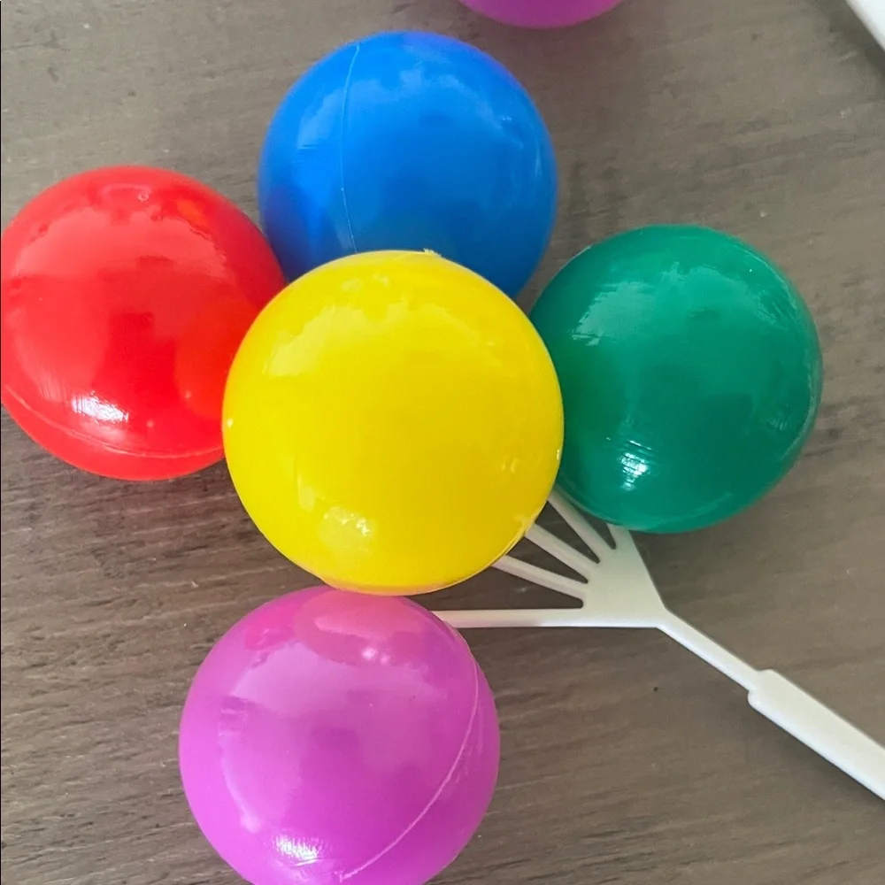 Vintage Barney 6 Cupcake Cake Topper Picks 2 Multicolor - Birthday Party Pack
